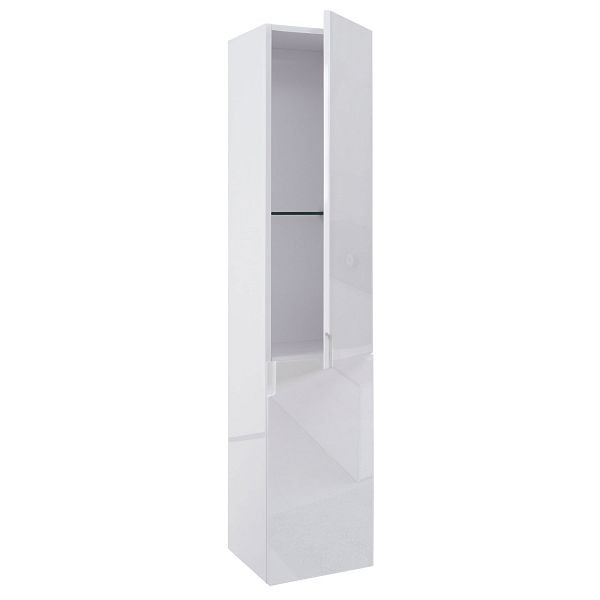 Armoire murale Mendler HWC-B19, meuble de salle de bain armoire haute midi, haute brillance 150x30cm, blanc, 57618