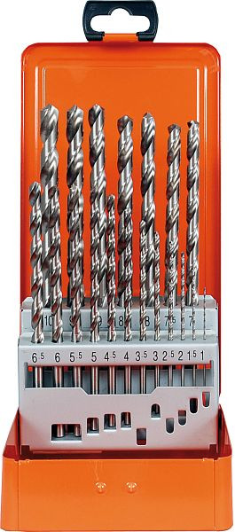 Cassette métallique Projahn DIN 340 HSS-G 19 pièces 1-10 / 0,5 mm, 60830