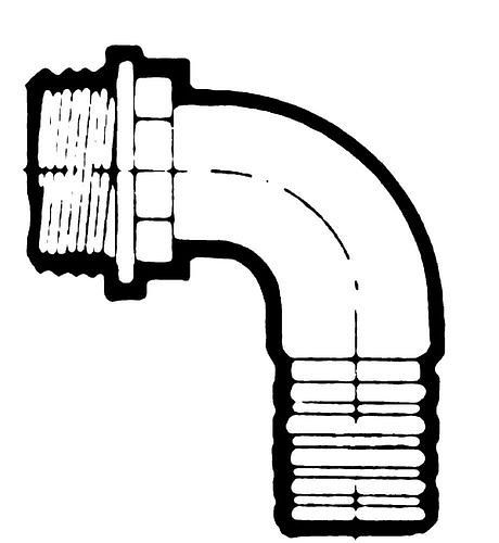 Embout de tuyau DENIOS, coudé à 90°, avec filetage extérieur, 1", paquet de 10, 309846
