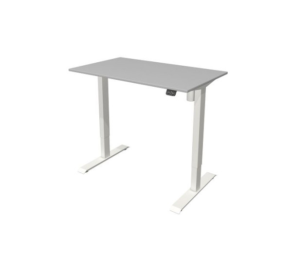Table d'appoint Kerkmann L 1000 x P 600 mm, réglable en hauteur électriquement de 740 à 1230 mm, gris clair, 10388611