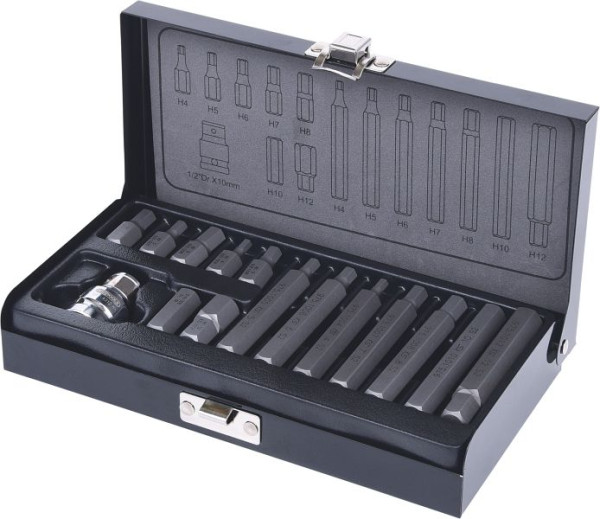KS Tools Jeu d'embouts 10 mm, 15 pièces, douille hexagonale, 911.5040