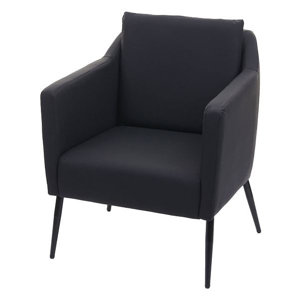 Chaise longue Mendler HWC-H93a, fauteuil relax chaise cocktail, simili cuir noir, 74708