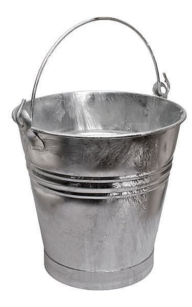 Seau Renner 20 L, avec fond en fer, Ø (haut) 360 mm, Ø (bas) 250 mm, galvanisé à chaud, 2006-00
