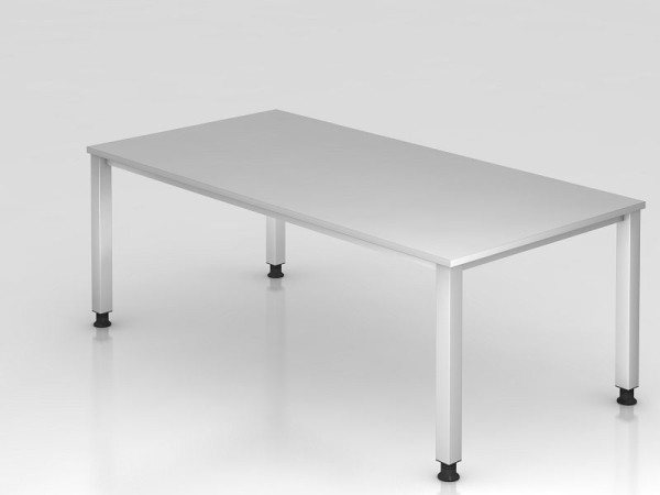 Bureau Hammerbacher 4 pieds carré 200x100cm gris, forme rectangulaire, VQS2E/5/S