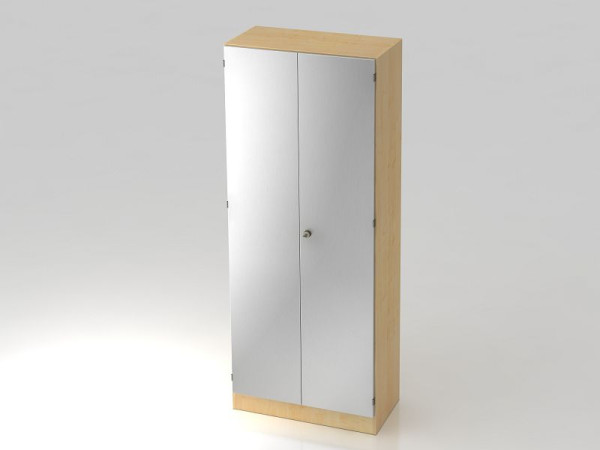 Armoire Hammerbacher 5OH avec panneau de base poignée rayée érable/argent, 80x42x200,4 cm (LxPxH), V6100/3/S/SG