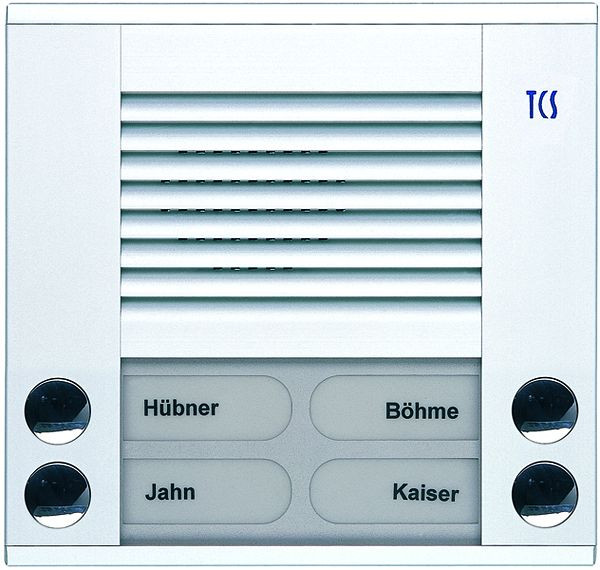 TCS audio platine de rue série PES 4 boutons de sonnette (alignés à droite/gauche), AP blanc, PES04-WS/04