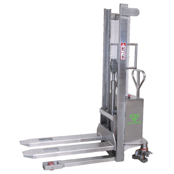 Chariot élévateur semi-électrique Easyinox en acier inoxydable, hauteur de levage 1 650 mm, ESE-10S