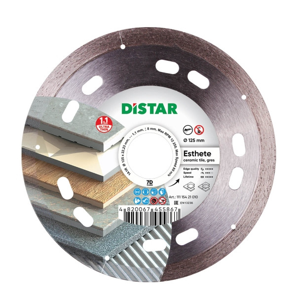 Disque à tronçonner diamanté Distar 1A1R 125 Esthete, 11115421010