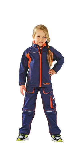 Veste softshell Planam Basalt Neon Junior, marine/orange, taille 122/128, 6131122