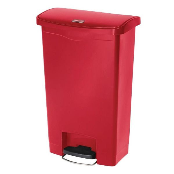 Poubelle à pédale Rubbermaid Slim Jim Front Step rouge 50L, GL026