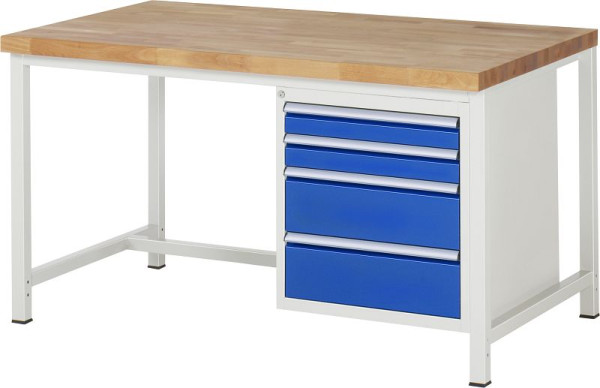 Etabli RAU série 8000 - modèle 8161, L1500 x P900 x H840-1040 mm, base système L1495 x P850 x H800-1000 mm, 03-8161A1-159B4H.11