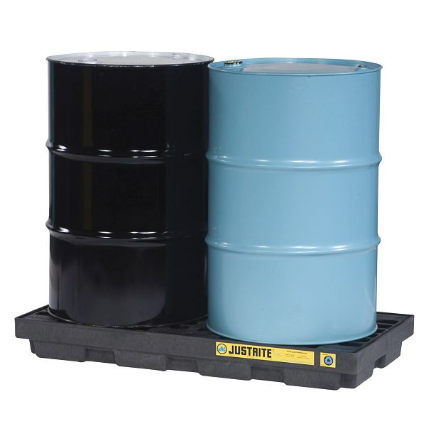 Stations de collecte Justrite EcoPolyBlend 2860, 124,5 cm x 63,5 cm, noir, JEN28655BL