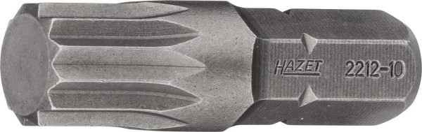 Embout Hazet, six pans plein 8 (5/16 pouce), profil interne à plusieurs dents XZN, M10, DIN 65254, ouverture de clé : M10, 2212-10