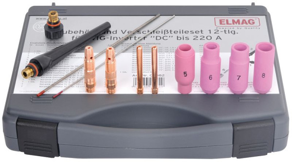 Jeu de 12 pièces d'usure ELMAG TIG, SR 18/26 pour 'DC' jusqu'à 250 A, 00082