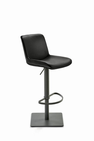 Mayer Sitzmöbel , structure gris poudré, coque d'assise rembourrée, hauteur d'assise 54 - 79 cm, noir, microfibre, 1287_14_26487