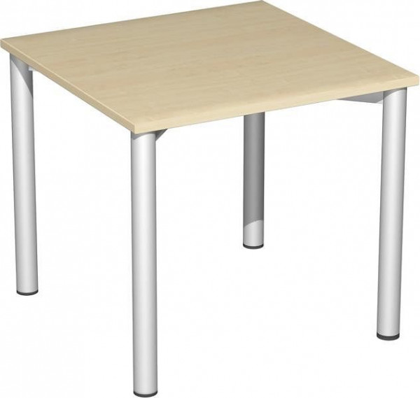 bureau geramöbel, hauteur fixe, 800x800x720, érable/argent, S-550101-AS