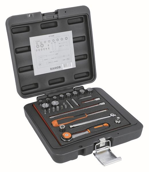 Jeu de clés à douille Bahco 1/4", 27 pièces, 6715GE