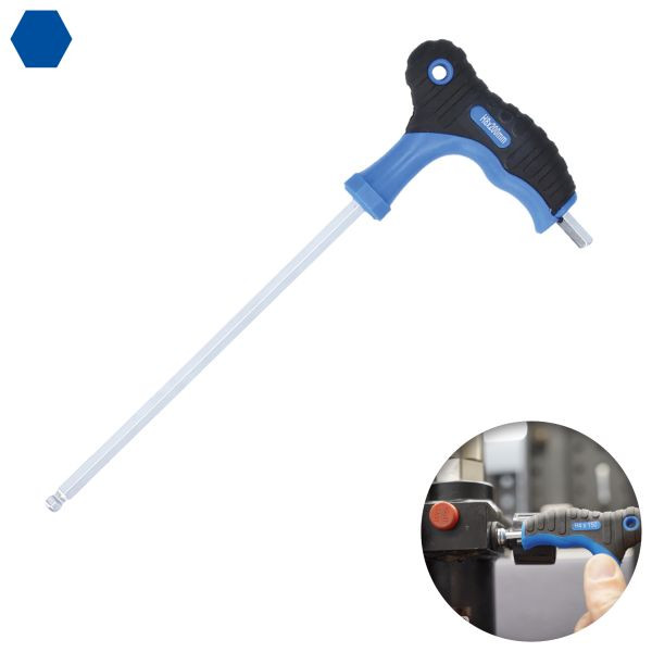 Brilliant Tools BT041003 Clés à broche à angle hexagonal avec poignée en T et extrémité sphérique 3,0 x 100 mm
