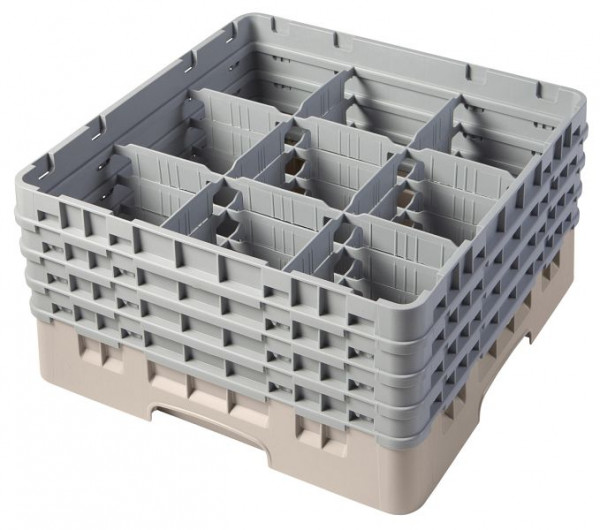 Panier de lavage Cambro 9 compartiments Camrack® 21,5 cm Beige, lot de 2, 9S800184