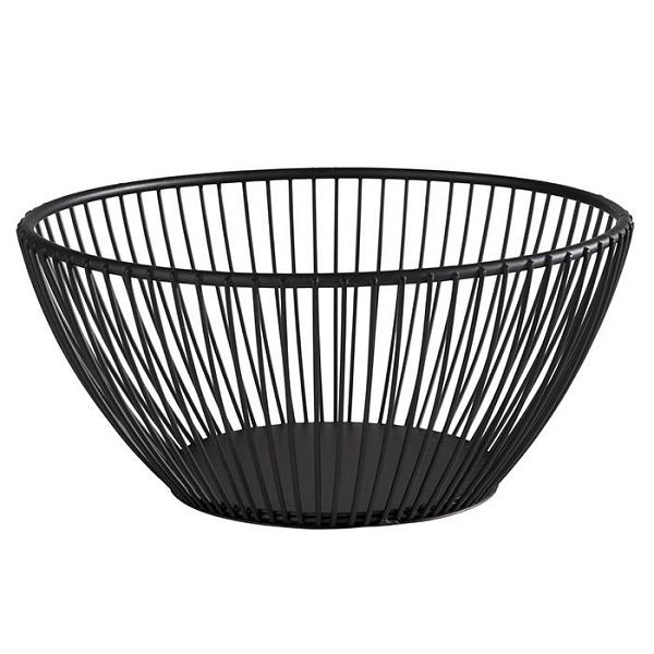 Panier APS -SVART-, Ø 17,5 cm, hauteur : 8 cm, métal, noir, 30420