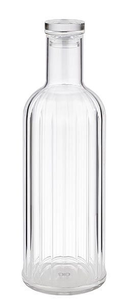 Bouteille APS -STRIPES-, Ø 9 cm, hauteur : 28,5 cm, 1 litre, MS, silicone, transparent, 10748