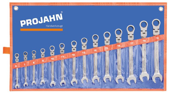 Jeu de clés Projahn GearTech, pochette souple enroulable 14 pièces, 3493
