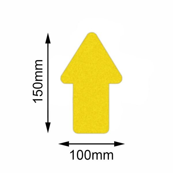 Marqueur de sol Mehlhose Flèche jaune de sécurité 100x150mm, UE: 10 pièces, KSGP1V10