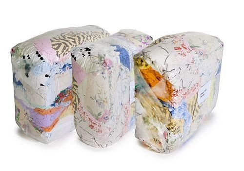 DENIOS chiffons de nettoyage linge de lit, couleur claire, balle pressée de 10 kg, 246-189