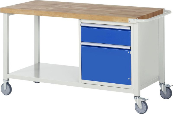 Etabli mobile RAU série 8000, 1 x tiroir, 1x porte battante, étagère, 1500x880x700 mm, 05-8152A6-157B4S.11