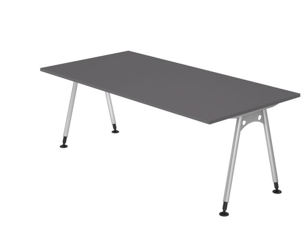 Bureau Hammerbacher pied A 200x100cm graphite, VAS2E/G/S