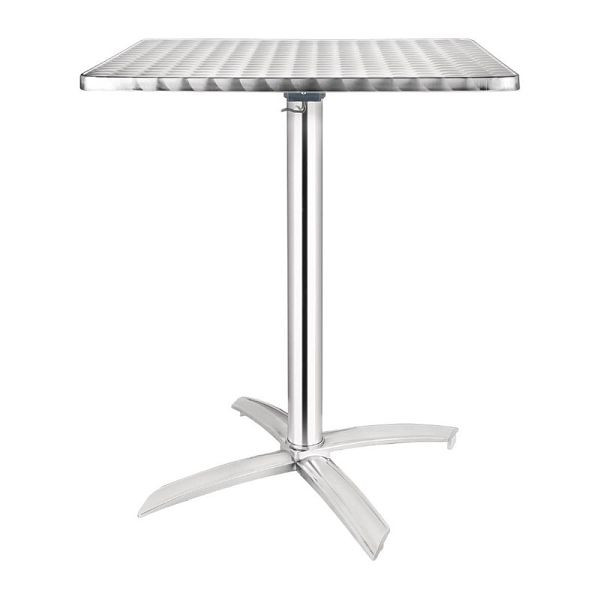 Table pliante carrée Bolero inox 1 pied 60cm, CG838