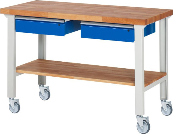 Etabli mobile RAU 7002A7, 1500x700x1000mm, 4 roulettes pivotantes, 05-7002A7-157B4S4.11