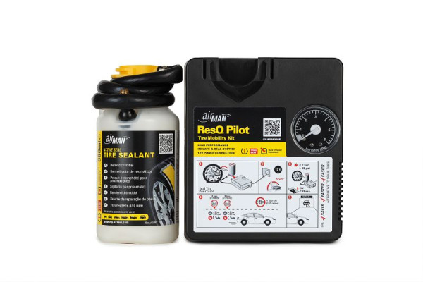 AirMan ResQ Pilot, kit de réparation de pneus standard pour petites voitures, 71-047-001