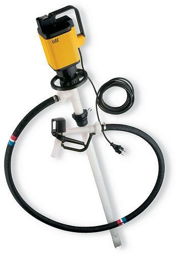 Pompe vide-fût électrique DENIOS pour acides agressifs, profondeur d'immersion 1200 mm, 123-551