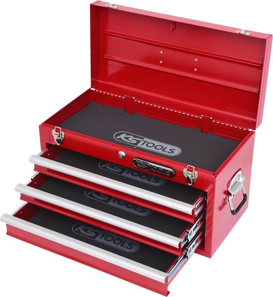 Coffre à outils KS Tools avec 3 tiroirs-rouge, L508xH255xL303mm, 891.0003