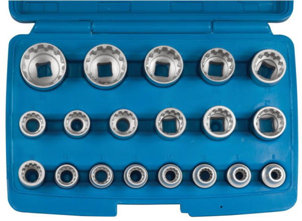 Douilles acier SW, 1/2", multiprofil, 8-32 mm, 19 pièces, 05650L