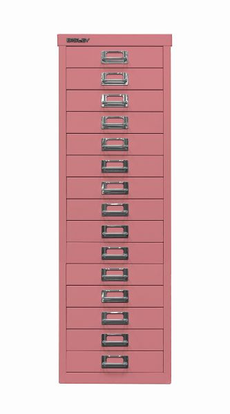 Bisley MultiDrawer™, série 39, DIN A4, 15 tiroirs, rose, L3915601