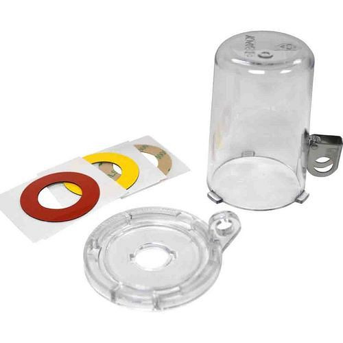 Serrure à bouton-poussoir DENIOS, transparente, H 79,60 x ∅ : 64 mm, 312016