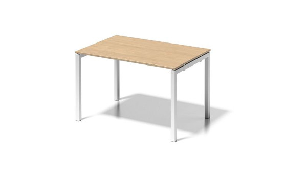 Bureau Bisley Cito, structure en U hauteur fixe 730 mm, H 19 x L 1200 x P 800 mm, érable/blanc signalisation, DUF1208MP396