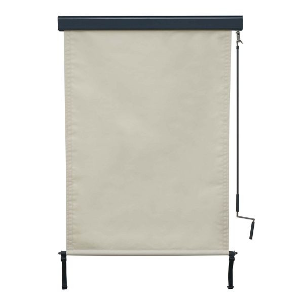 Auvent vertical Mendler HWC-F42, écran de confidentialité pour auvent vertical, store enrouleur extérieur, tissu de protection UV 50, 250x100cm, beige crème, 69621
