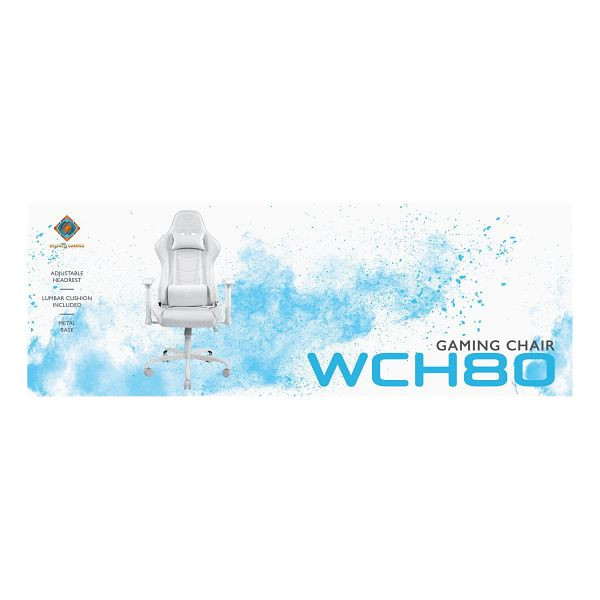 Deltaco chaise de jeu jumbo coussin de chaise gamer 110kg blanc, GAM-096-W
