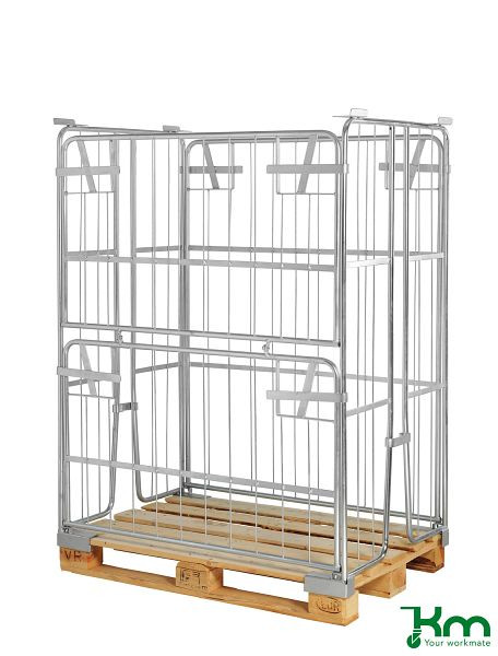 Conteneur palette Kongamek, 1200 x 800 x 1500 mm, porte sur le côté 1200 mm, KM901500