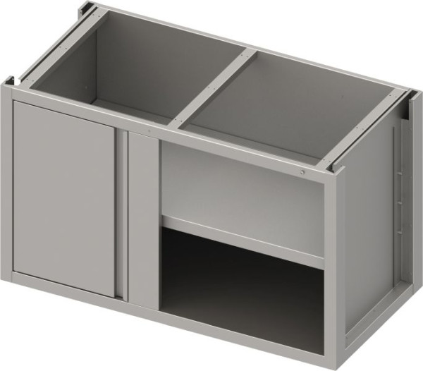Coffret bas d'angle en acier inoxydable Stalgast version 2.0 avec porte battante, partie 1/2 pour profondeur d'installation de 540 mm, construction de base, 1100x640x660 mm, BX116558F