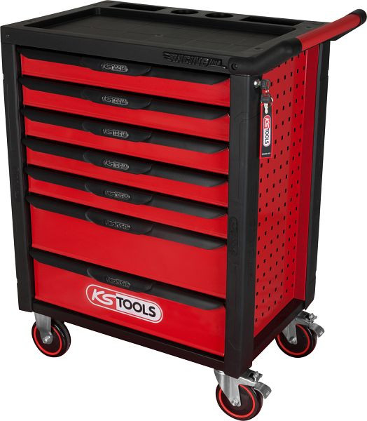 Chariot d'atelier KS Tools RACINGline NOIR/ROUGE avec 7 tiroirs, 826.0007