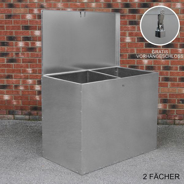 Conteneur d'alimentation Monster galvanisé, 2 compartiments, 26926