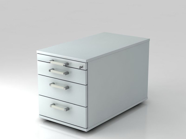 Conteneur roulant Hammerbacher 80cm, 3 tiroirs, serrure poignée chromée gris, 42,8x51,2x80 cm, 1/2/3/3 HE, VTC30/5/5/CE