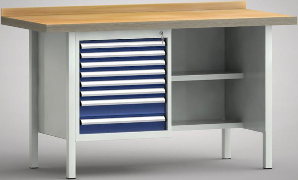 Etabli standard KLW - 1500 x 700 x 840 mm L x P x H, WS138N-1500M40-E7032