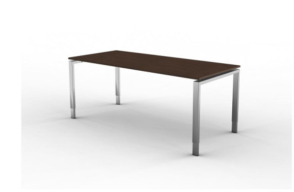 Bureau Kerkmann avec structure à 4 pieds, forme 5, L 1800 x P 800 x H 680-820 mm, wengé, 11417251