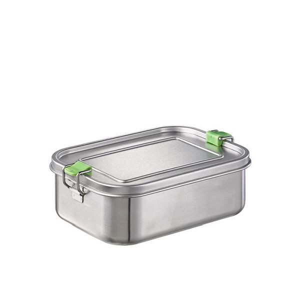 Boîte à lunch APS, 20,5 x 14,5 cm, hauteur : 6,5 cm, inox 18/8, intérieur poli, extérieur mat, 66901