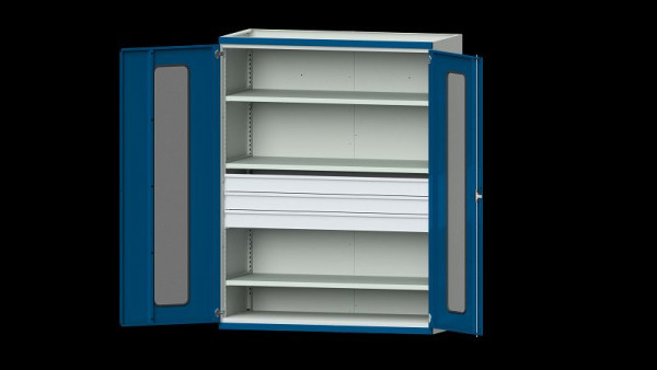 Etablis ANKE, armoire pour charges lourdes, modèle 303, 1485 x 690 x 1950 mm, zone de visualisation en plexiglas, RAL 7035/5010, 621.283